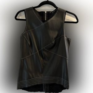 Faux leather top